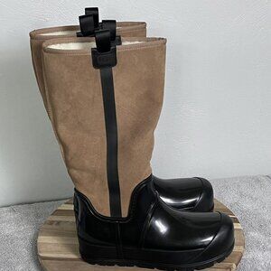 UGG BOOTS RAINCLOUD TALL Brown RUBBER WATERPROOF WOMEN'S RAIN BOOTS SIZE 8